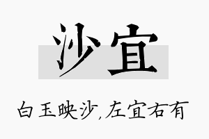 沙宜名字的寓意及含义