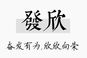 发欣名字的寓意及含义