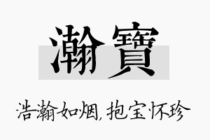 瀚宝名字的寓意及含义