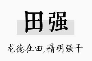 田强名字的寓意及含义