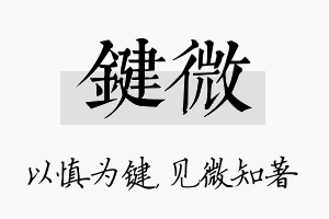 键微名字的寓意及含义