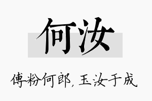 何汝名字的寓意及含义