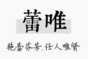 蕾唯名字的寓意及含义