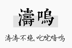 涛呜名字的寓意及含义