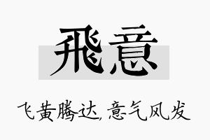 飞意名字的寓意及含义