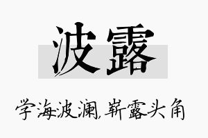 波露名字的寓意及含义