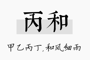 丙和名字的寓意及含义