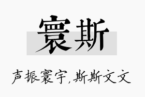 寰斯名字的寓意及含义