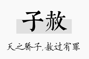 子赦名字的寓意及含义