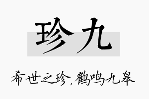 珍九名字的寓意及含义