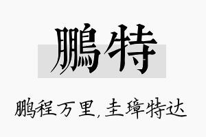 鹏特名字的寓意及含义