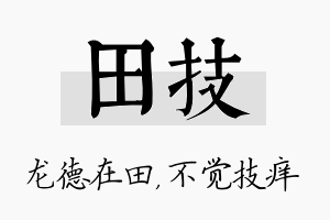 田技名字的寓意及含义