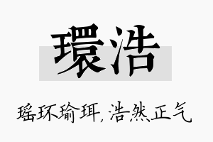 环浩名字的寓意及含义