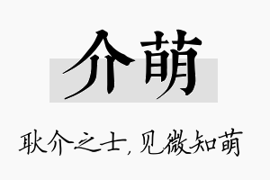 介萌名字的寓意及含义