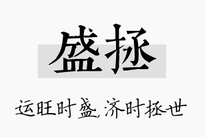 盛拯名字的寓意及含义