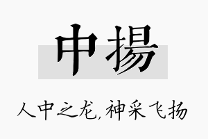 中扬名字的寓意及含义