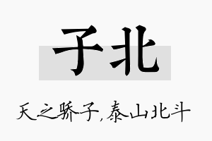 子北名字的寓意及含义