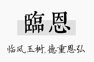 临恩名字的寓意及含义