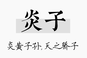 炎子名字的寓意及含义