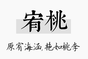 宥桃名字的寓意及含义