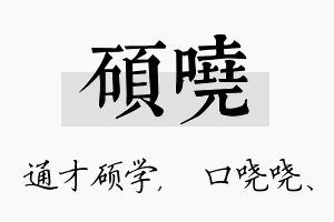 硕哓名字的寓意及含义