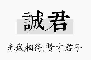 诚君名字的寓意及含义