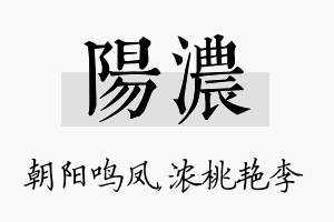 阳浓名字的寓意及含义