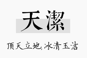 天洁名字的寓意及含义