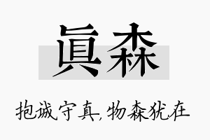 真森名字的寓意及含义