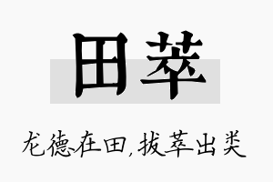 田萃名字的寓意及含义