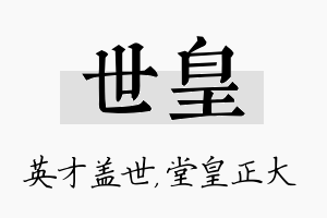 世皇名字的寓意及含义