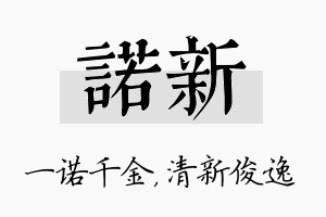 诺新名字的寓意及含义