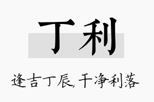 丁利名字的寓意及含义