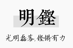 明铿名字的寓意及含义