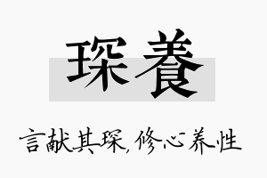 琛养名字的寓意及含义