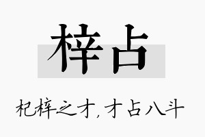 梓占名字的寓意及含义