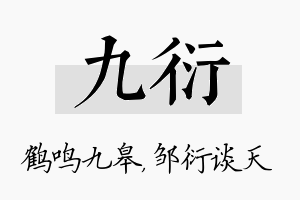 九衍名字的寓意及含义