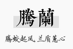 腾兰名字的寓意及含义