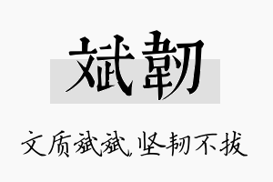 斌韧名字的寓意及含义