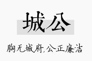 城公名字的寓意及含义