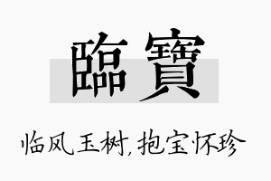 临宝名字的寓意及含义