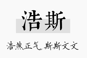 浩斯名字的寓意及含义