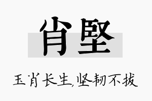 肖坚名字的寓意及含义