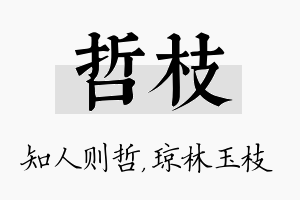 哲枝名字的寓意及含义