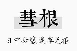 彗根名字的寓意及含义