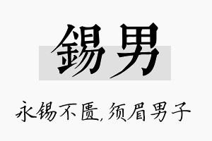 锡男名字的寓意及含义