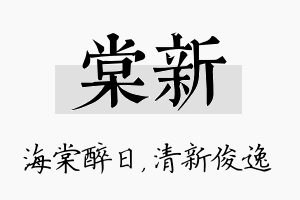 棠新名字的寓意及含义