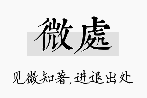 微处名字的寓意及含义