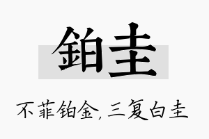 铂圭名字的寓意及含义