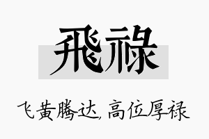 飞禄名字的寓意及含义